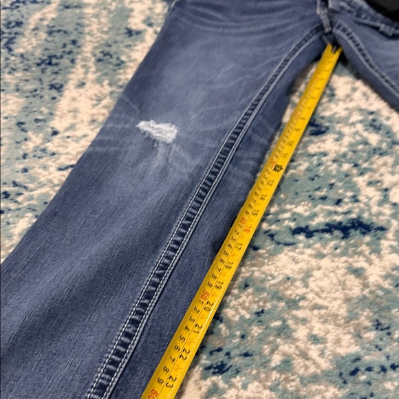 Miss Me Blue Denim Bootcut Jeans with Black & Silver Embroidered Pockets - Picture 5 of 9